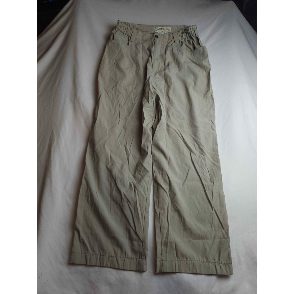 TravelSmith Womens Khaki Tan Elastic Waist Wide Leg Travel Pants Size 16 Hiking